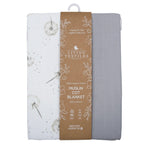 Living Textiles Organic Muslin Cot Blanket - Dandelion/Grey Living Textiles Organic Muslin Cot Blanket - Dandelion/Grey 