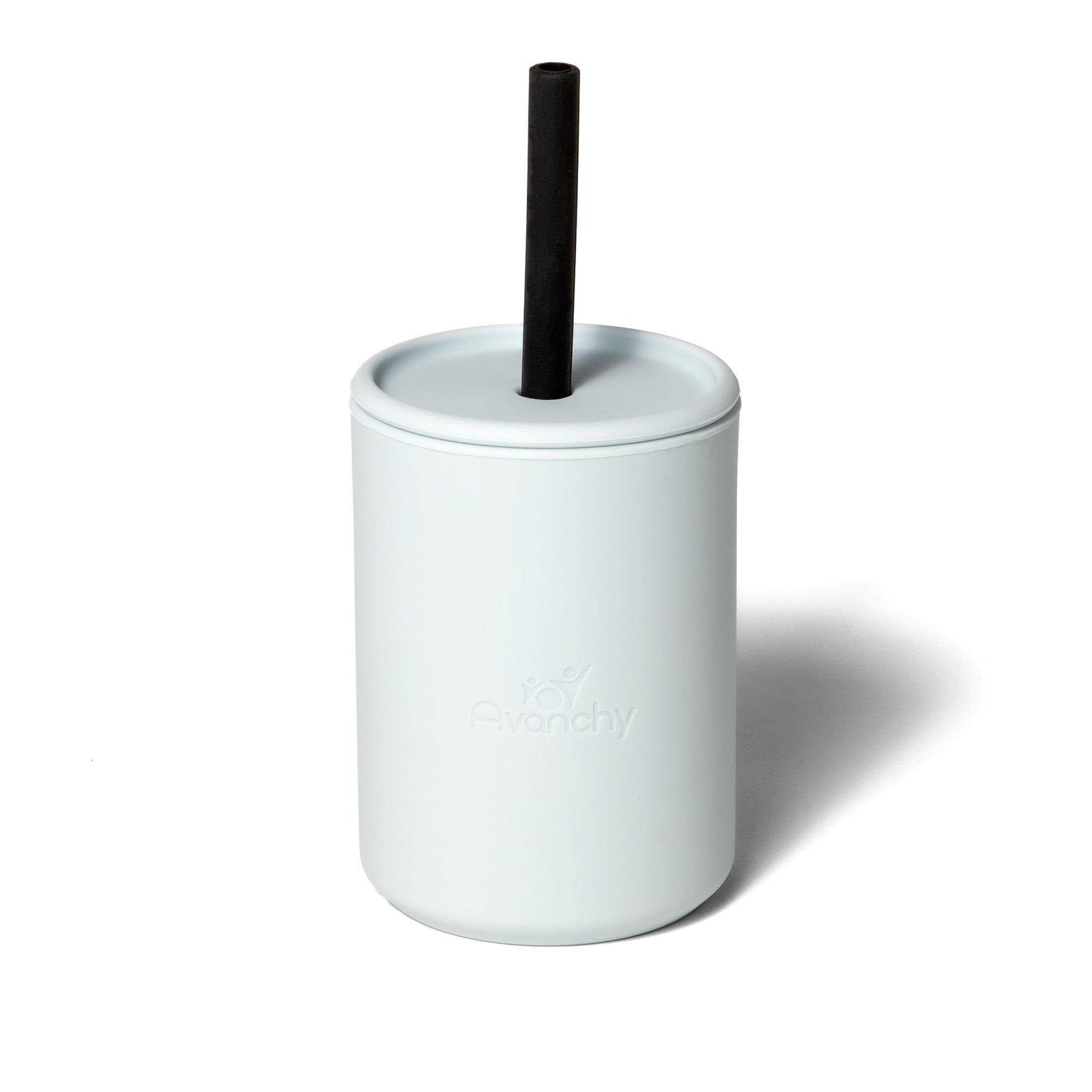 Avanchy La Petite Silicone Mini 6 oz. Baby Cup + Straw Grey 