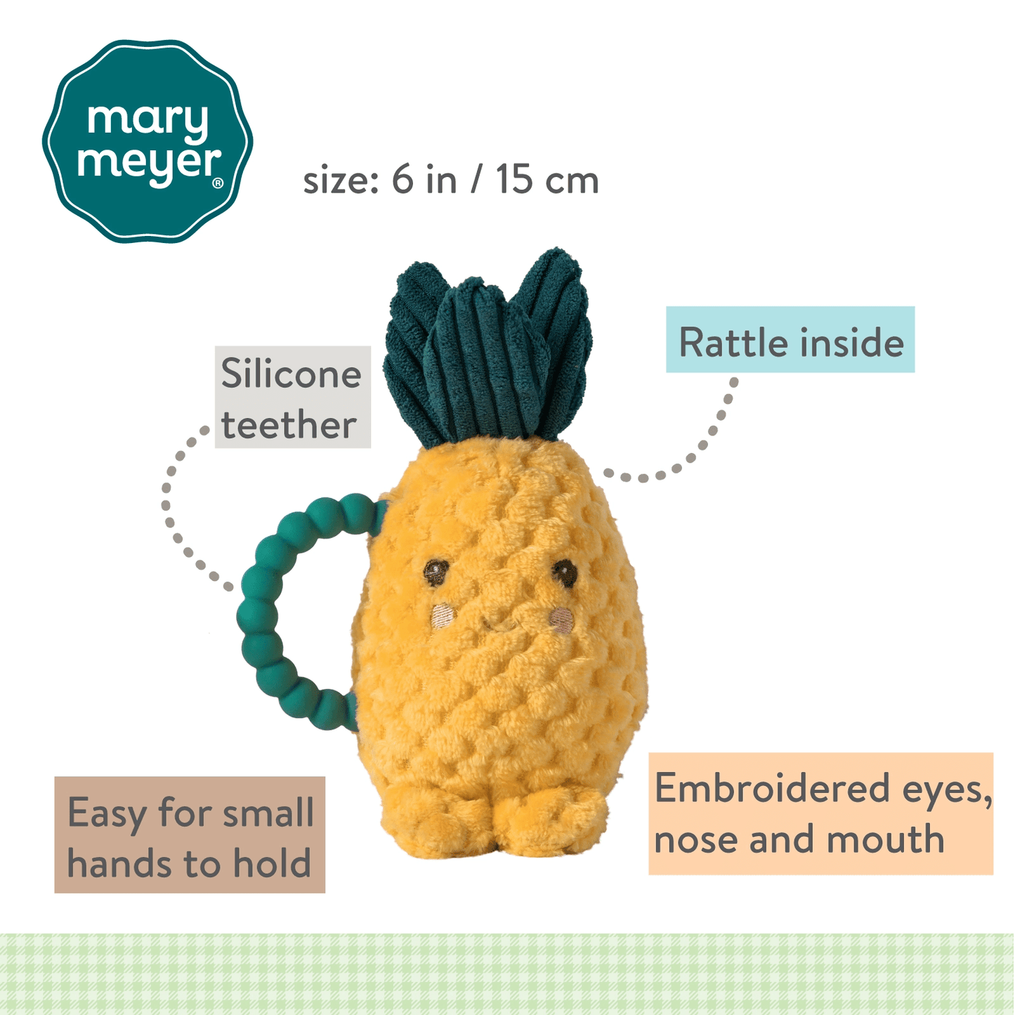 Mary Meyer Sweetie Pineapple Teether Rattle Mary Meyer Sweetie Pineapple Teether Rattle 