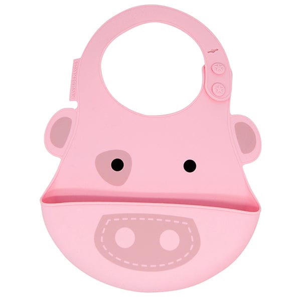 Marcus & Marcus Soft Silicone Baby Bib Pokey Pink Pig MNMBB01PG