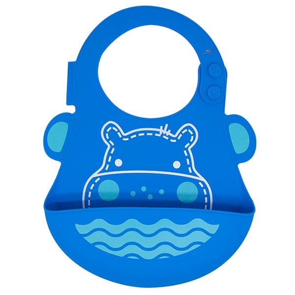 Marcus & Marcus Soft Silicone Baby Bib Lucas Blue Hippo MNMBB01HP