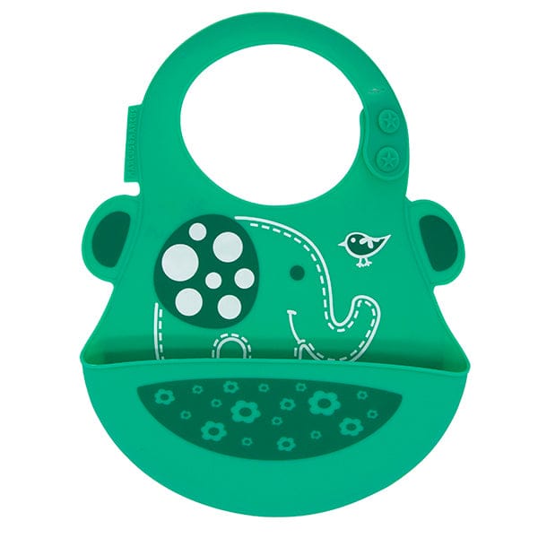 Marcus & Marcus Soft Silicone Baby Bib Ollie Green Elephant MNMBB01EP