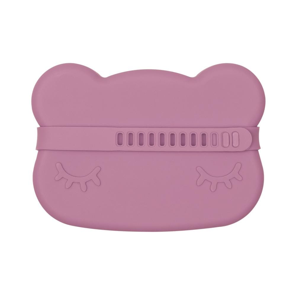 We Might Be Tiny Bear Silicone Bowl and Plate Snackie Dusty Rose WMBT-TIRS09