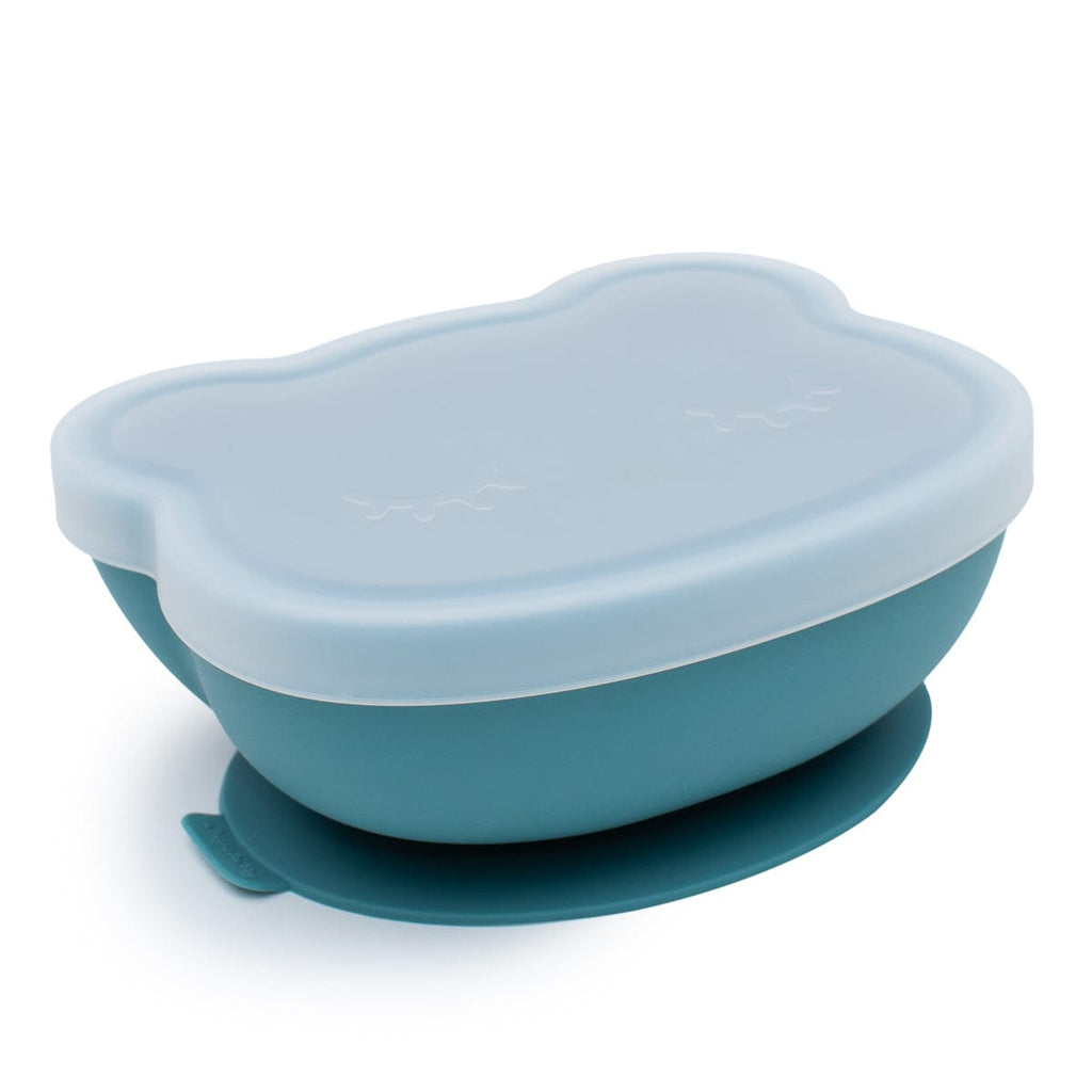 We Might Be Tiny Bear Silicone Stickie™ Bowl with Lid Blue Dusk 