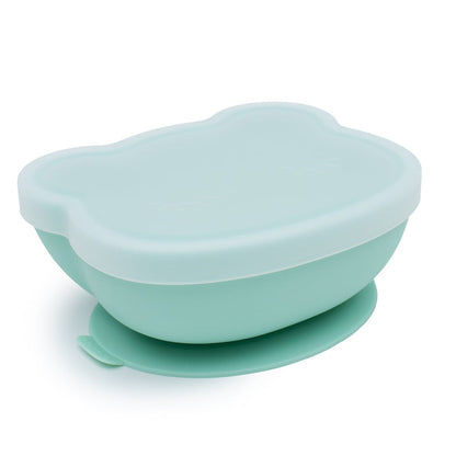 We Might Be Tiny Bear Silicone Stickie™ Bowl with Lid Mint 