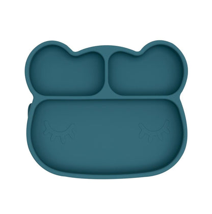 We Might Be Tiny Bear Silicone Divided Stickie Plate Blue Dusk WMBT-TIRP02
