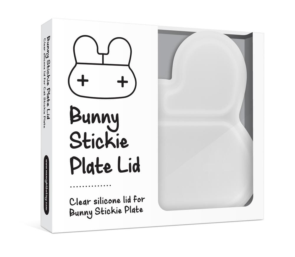 We Might Be Tiny Clear Silicone Bunny Stickie Plate Lid We Might Be Tiny Clear Silicone Bunny Stickie Plate Lid 