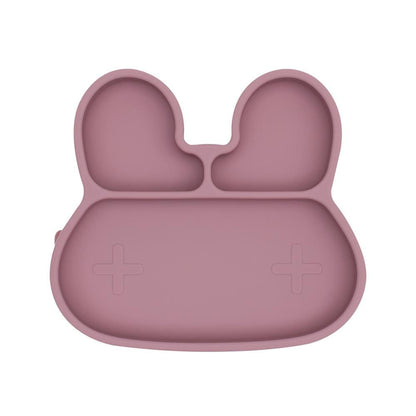 We Might Be Tiny Bunny Silicone Divided Stickie Plate Dusty Rose WMBT-TIBP03