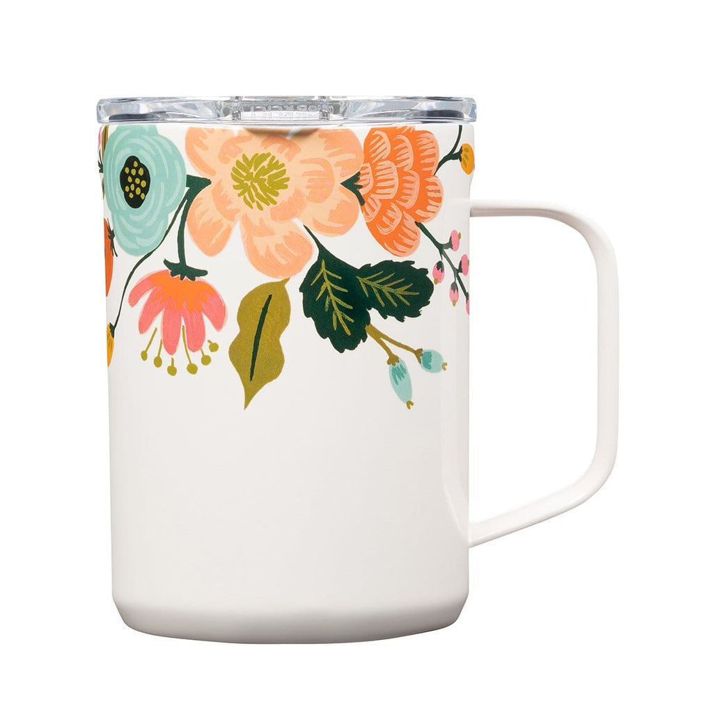 Corkcicle x Rifle Paper Co. Triple Insulated Stainless Steel Coffee Mug 475ml Cream Lively Floral 