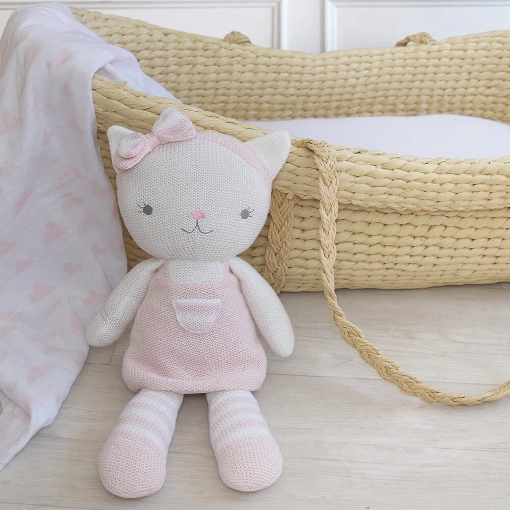 Living Textiles Daisy The Cat Knitted Toy Living Textiles Daisy The Cat Knitted Toy 