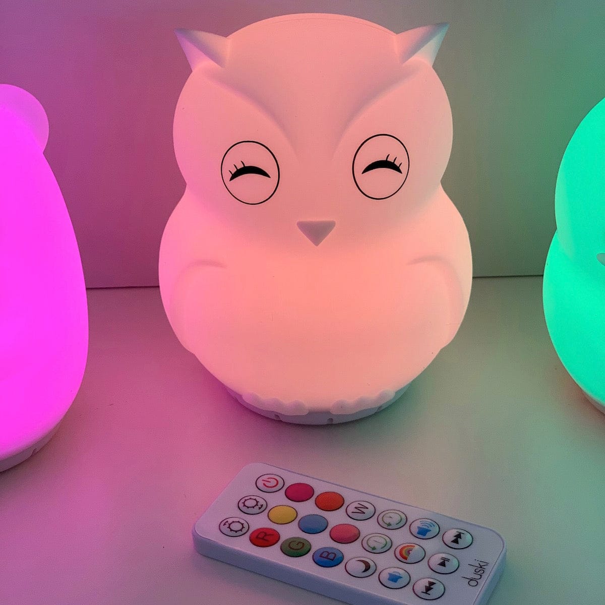 Duski LED Owl Silicone Rechargeable Night Light Bluetooth Speaker Duski LED Owl Silicone Rechargeable Night Light Bluetooth Speaker 