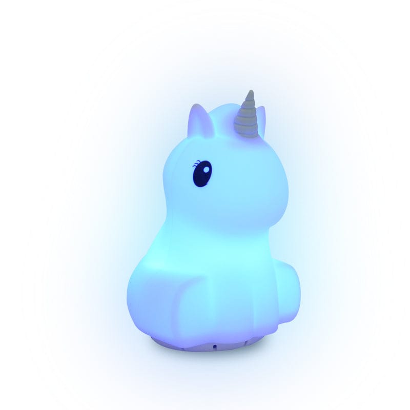 Duski LED Silver Unicorn Silicone Rechargeable Night Light Bluetooth Speaker Duski LED Silver Unicorn Silicone Rechargeable Night Light Bluetooth Speaker 
