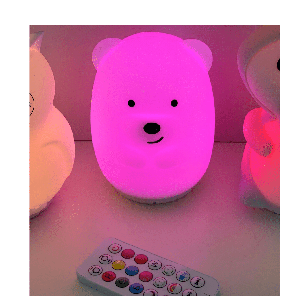 Duski LED Bear Silicone Rechargeable Night Light Bluetooth Speaker Duski LED Bear Silicone Rechargeable Night Light Bluetooth Speaker 