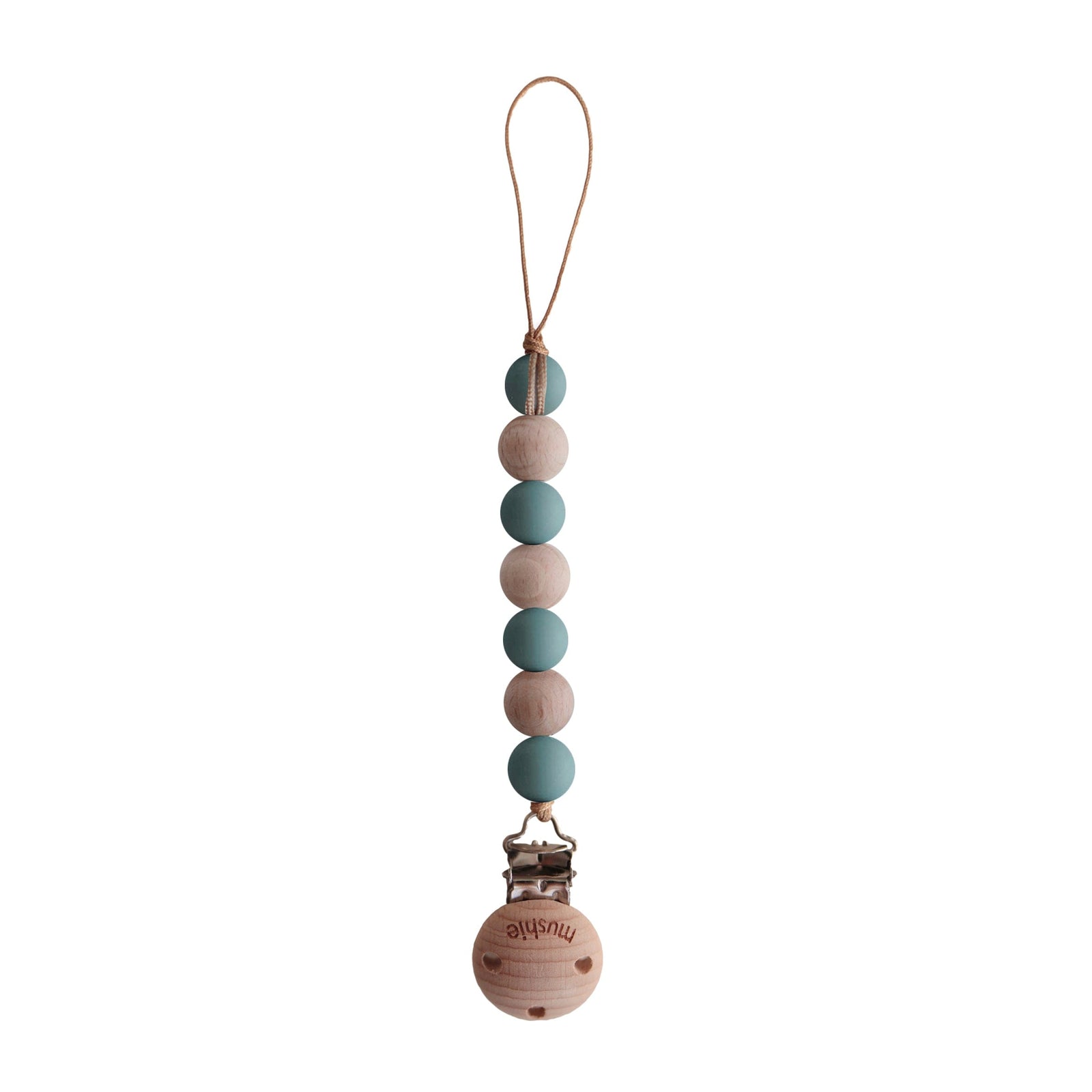 Mushie Eden Pacifier Clip (Cadet Blue) Mushie Eden Pacifier Clip (Cadet Blue) 