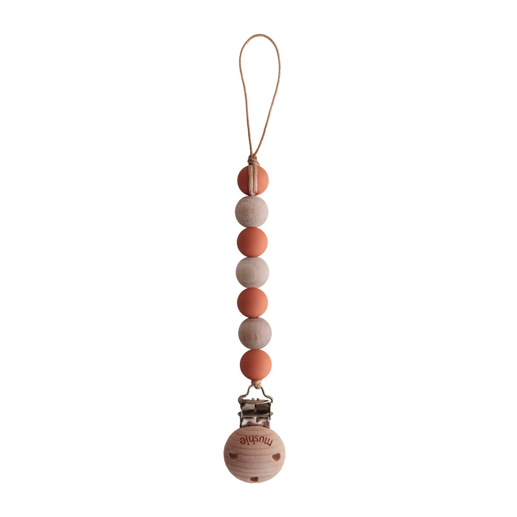 Mushie Eden Pacifier Clip (Clementine) Mushie Eden Pacifier Clip (Clementine) 