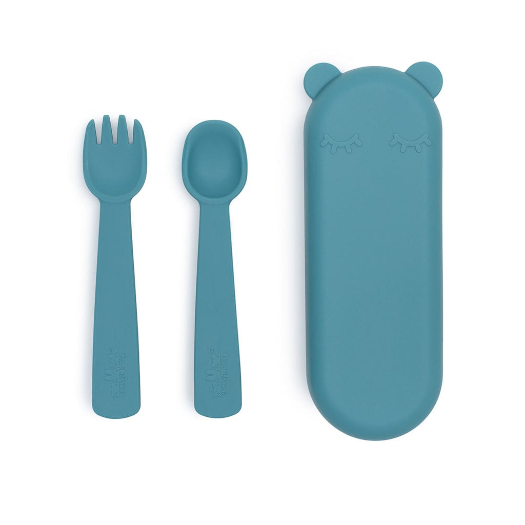 We Might Be Tiny Silicone Feedie Fork & Spoon Set Blue Dusk TIFF04