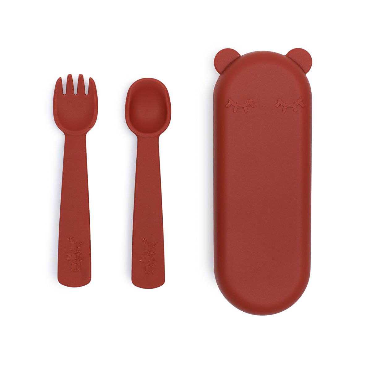 We Might Be Tiny Silicone Feedie Fork & Spoon Set Rust TIFF06