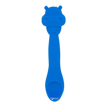 Marcus & Marcus Silicone Animal Baby Feeding Spoon Lucas Blue Hippo MNMBB03-HP