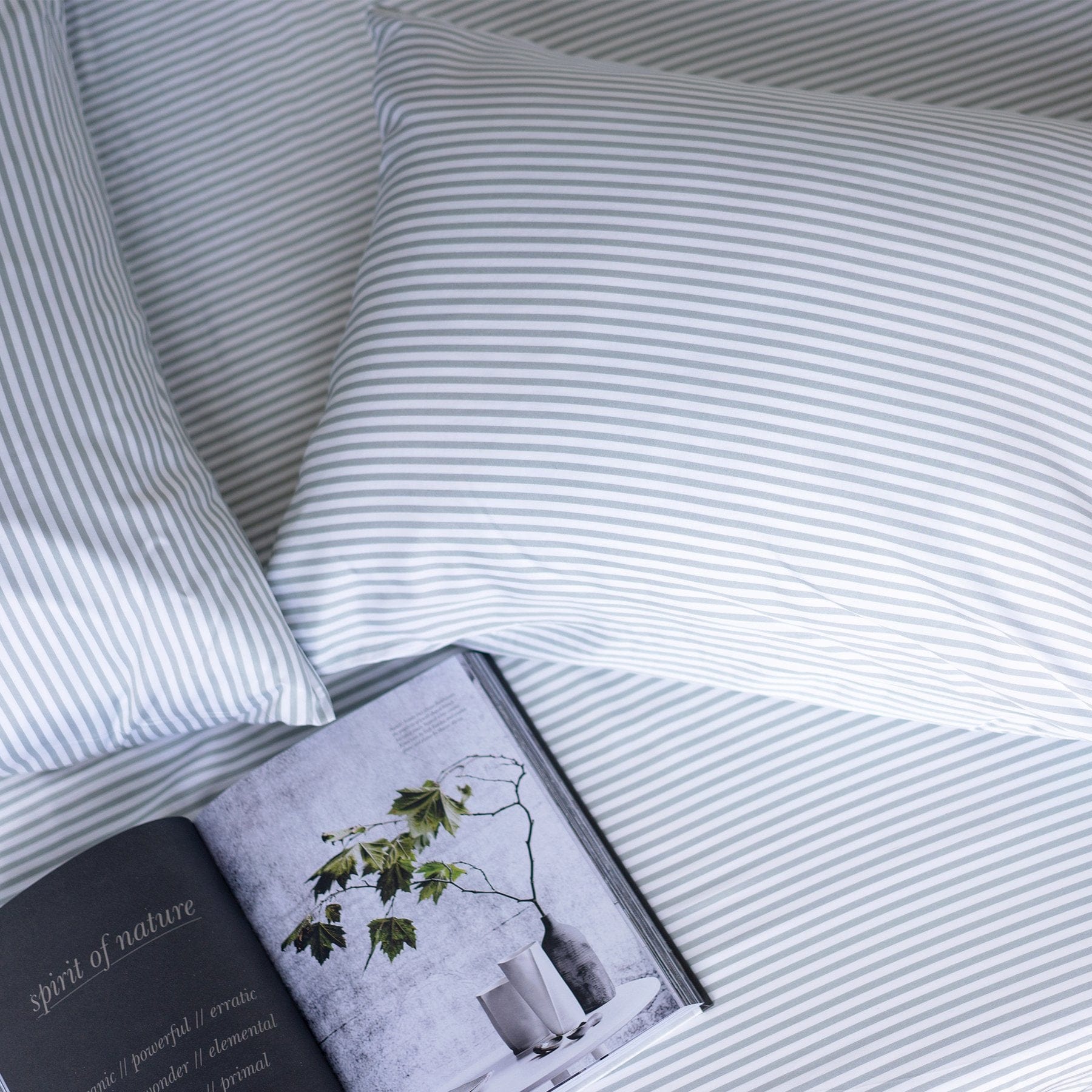Mulberry Threads 100% Organic Bamboo Fitted Sheet & Pillowcase Set Fog Stripe / Queen MTC-OB-01-5-BSS-FIT-Q-FST