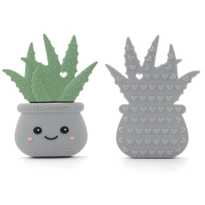 Glitter & Spice Aloe Plant Silicone Teether with Pacifier Clip Glitter & Spice Aloe Plant Silicone Teether with Pacifier Clip 