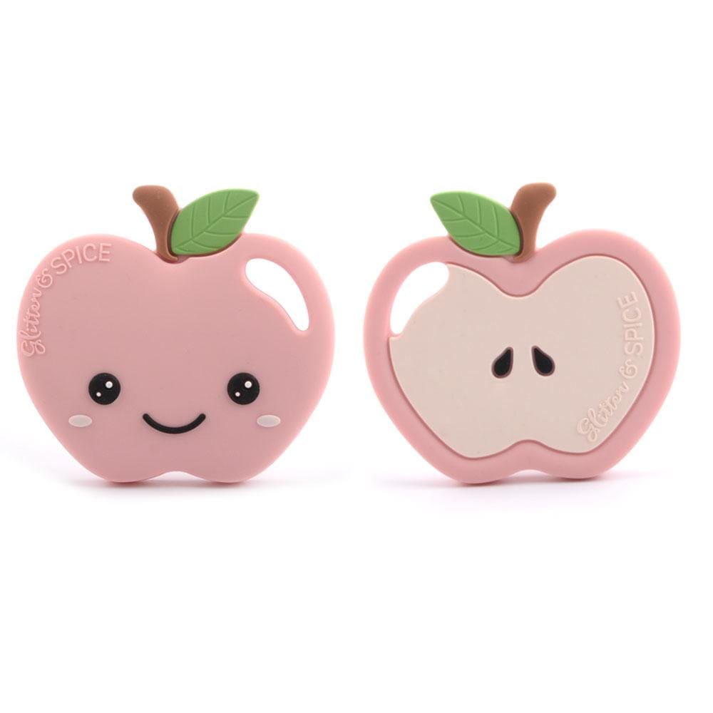 Glitter & Spice Apple Silicone Teether with Pacifier Clip Glitter & Spice Apple Silicone Teether with Pacifier Clip 