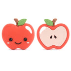 Glitter & Spice Apple Silicone Teether with Pacifier Clip Glitter & Spice Apple Silicone Teether with Pacifier Clip 
