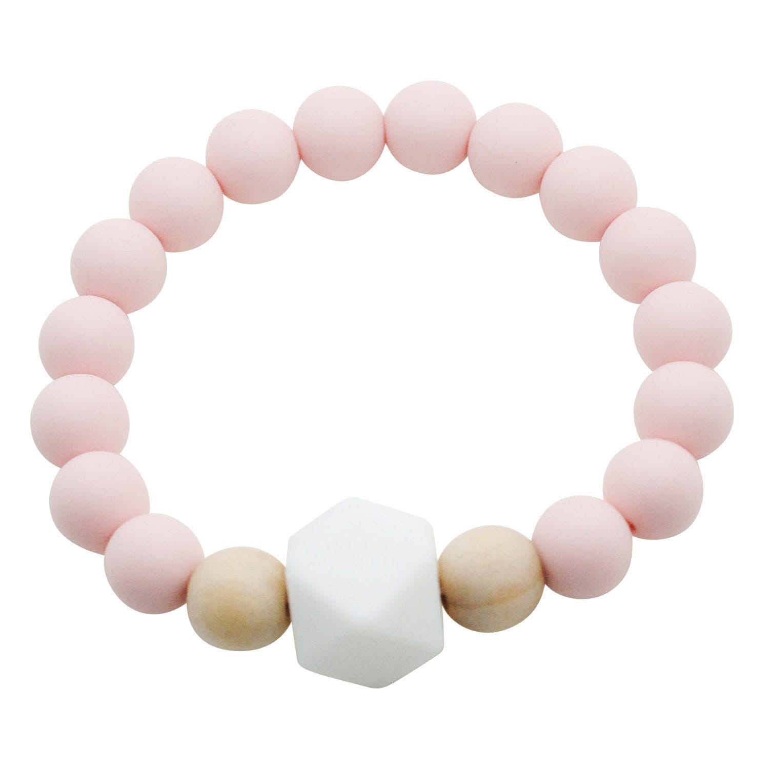 Glitter & Spice Adult Silicone Teething Gemstone Bracelet Ballerina Pink 