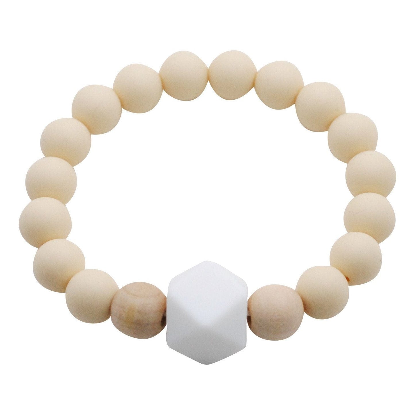 Glitter & Spice Adult Silicone Teething Gemstone Bracelet Barely Beige 