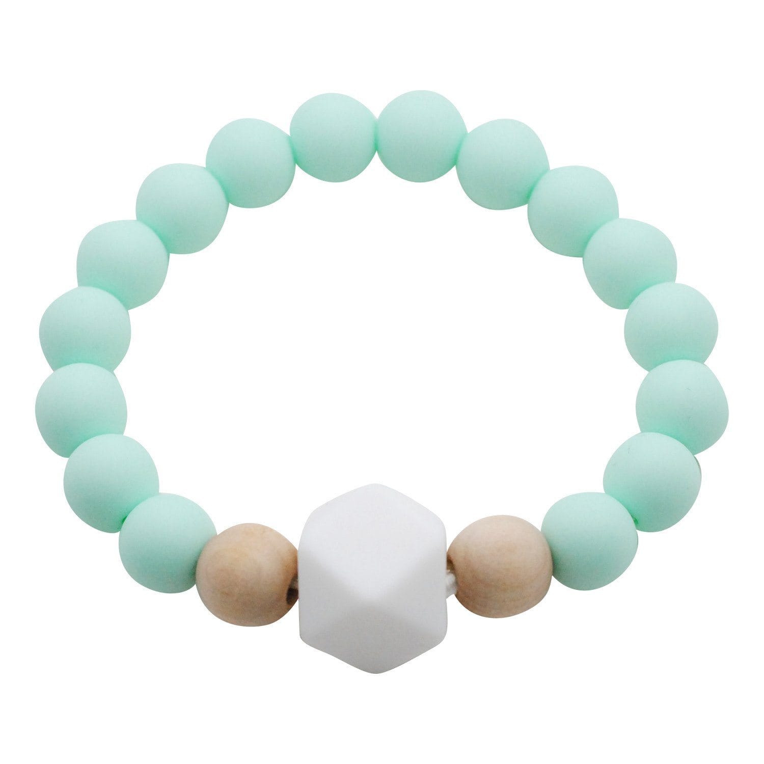 Glitter & Spice Adult Silicone Teething Gemstone Bracelet Cool Mint 