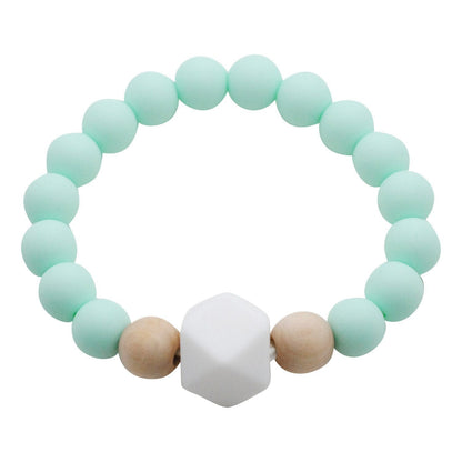 Glitter & Spice Adult Silicone Teething Gemstone Bracelet Cool Mint 