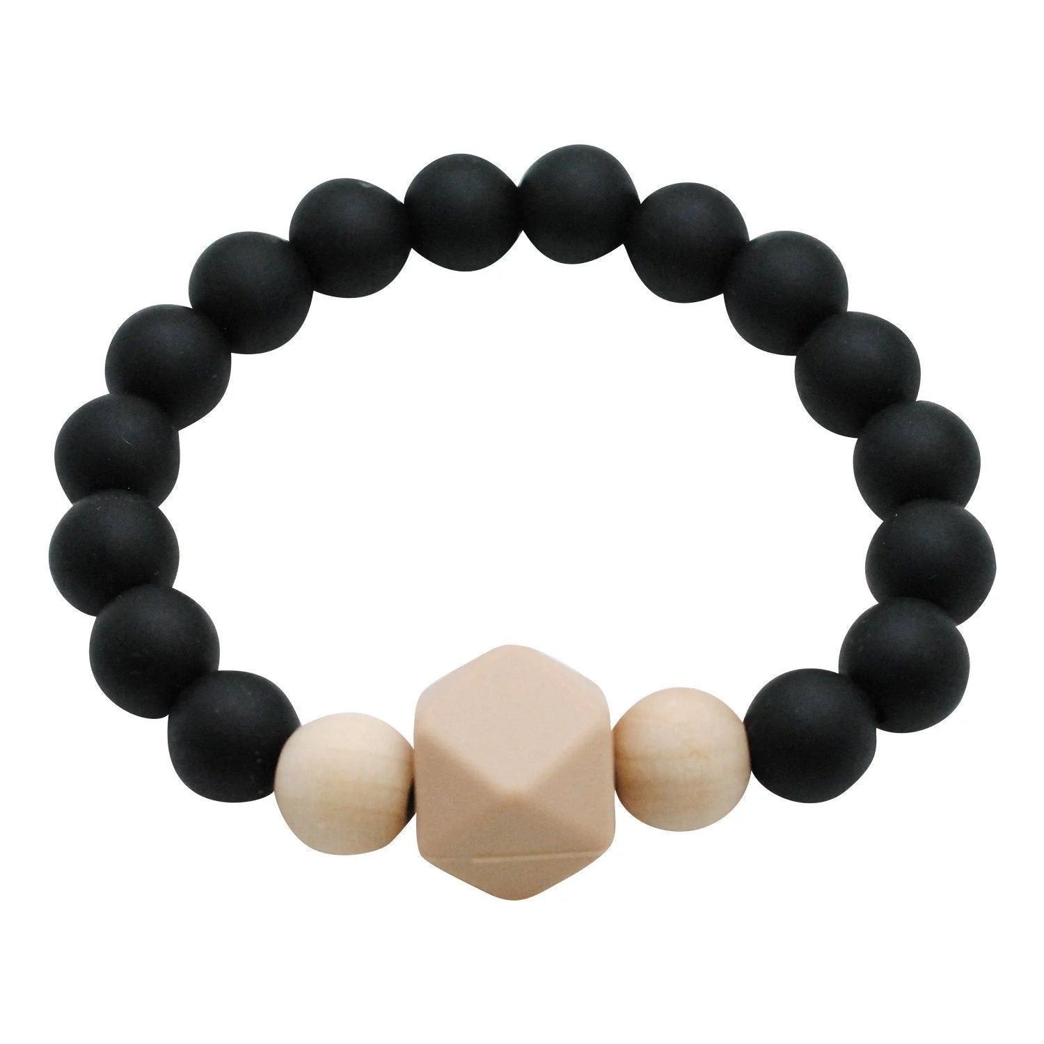 Glitter & Spice Adult Silicone Teething Gemstone Bracelet Midnight Black 