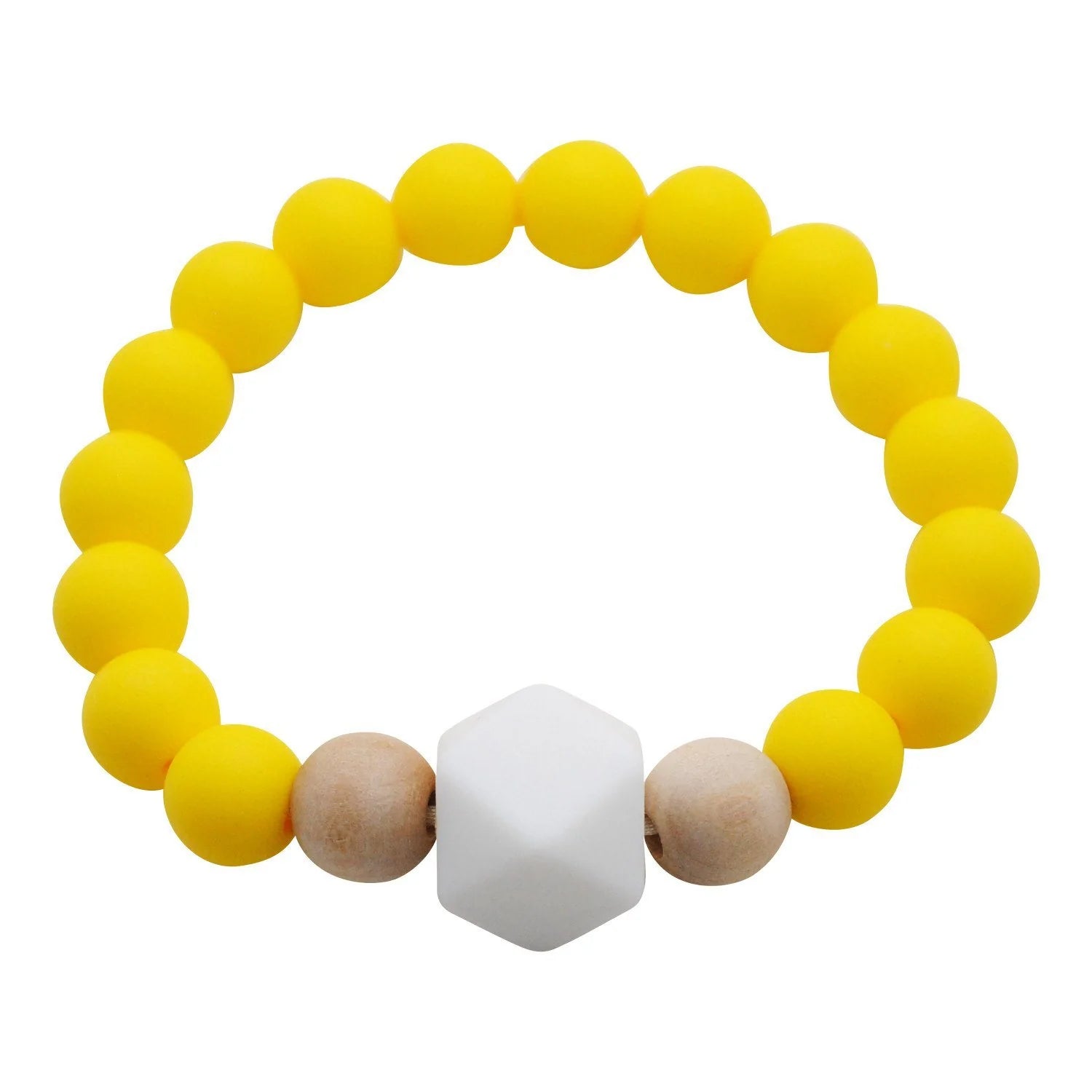 Glitter & Spice Adult Silicone Teething Gemstone Bracelet Sunshine Yellow 