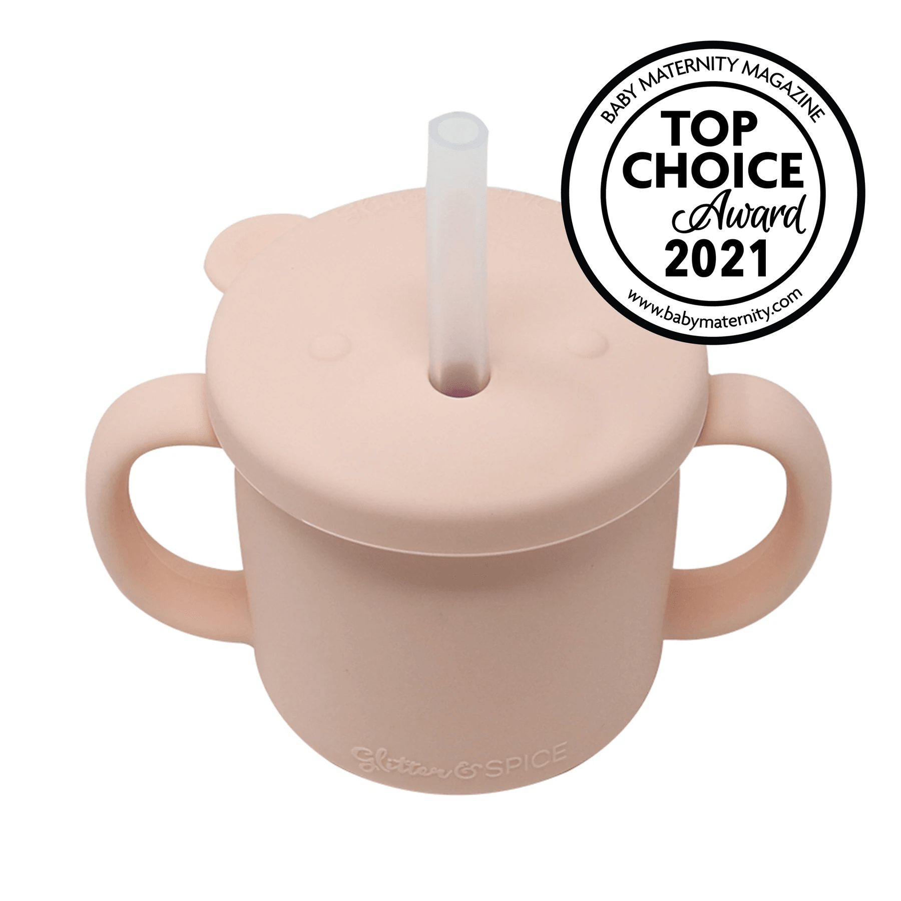 Glitter & Spice Grow with Me Silicone Bear Cup 150ml Blush 