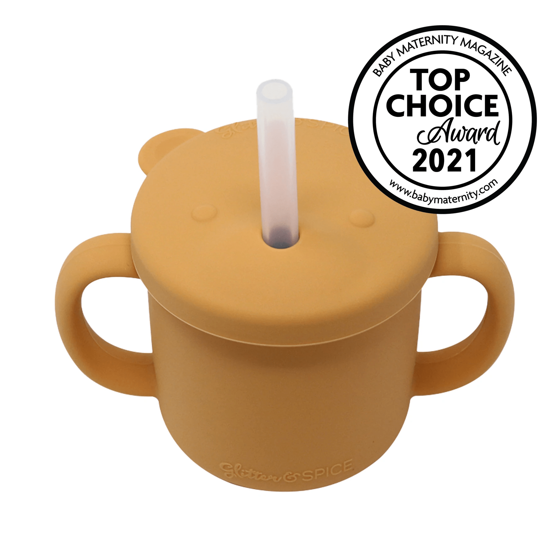 Glitter & Spice Grow with Me Silicone Bear Cup 150ml Camel 