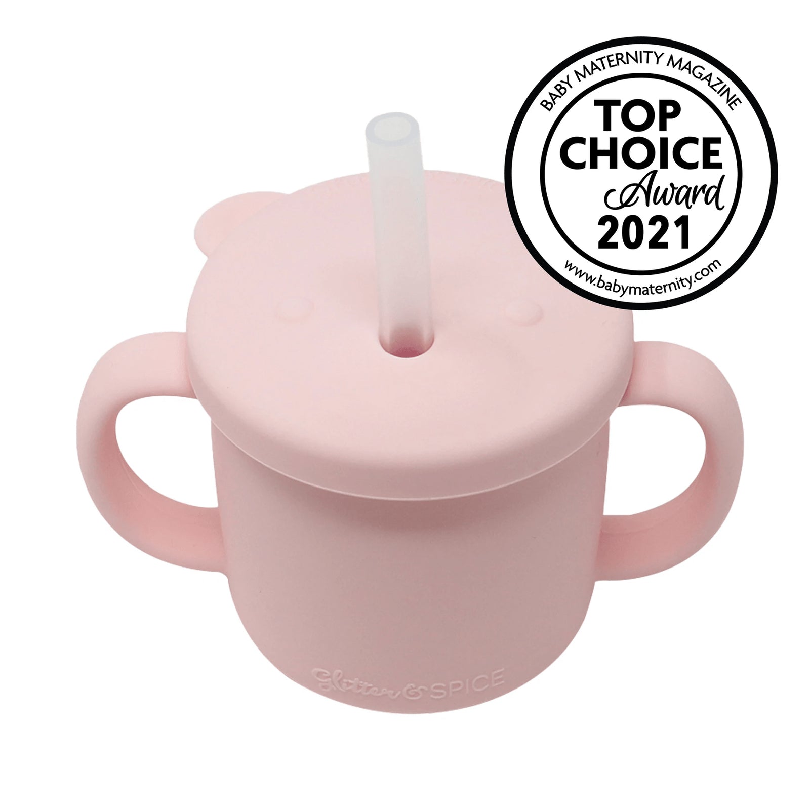 Glitter & Spice Grow with Me Silicone Bear Cup 150ml Delicate Pink 