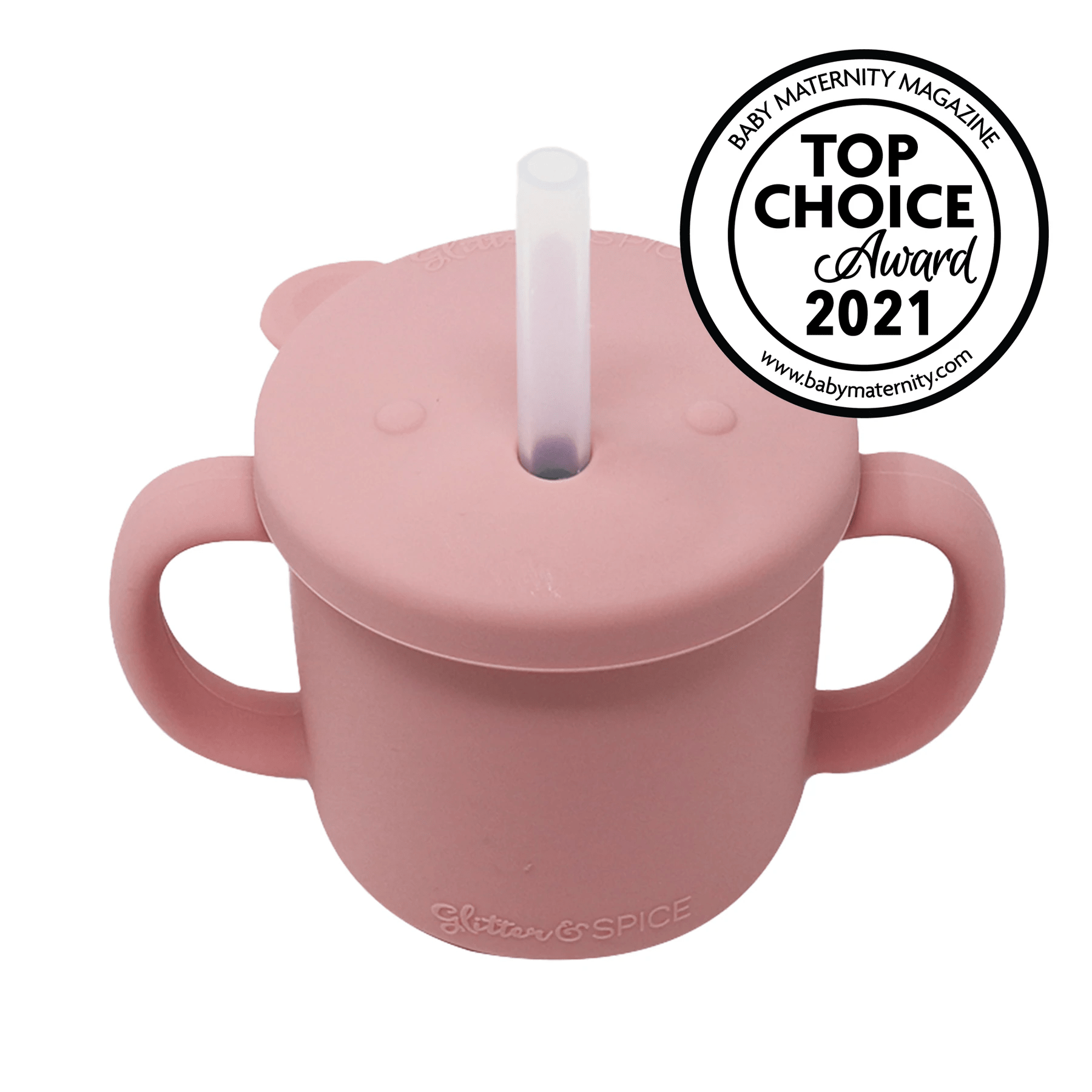 Glitter & Spice Grow with Me Silicone Bear Cup 150ml Dusty Rose 