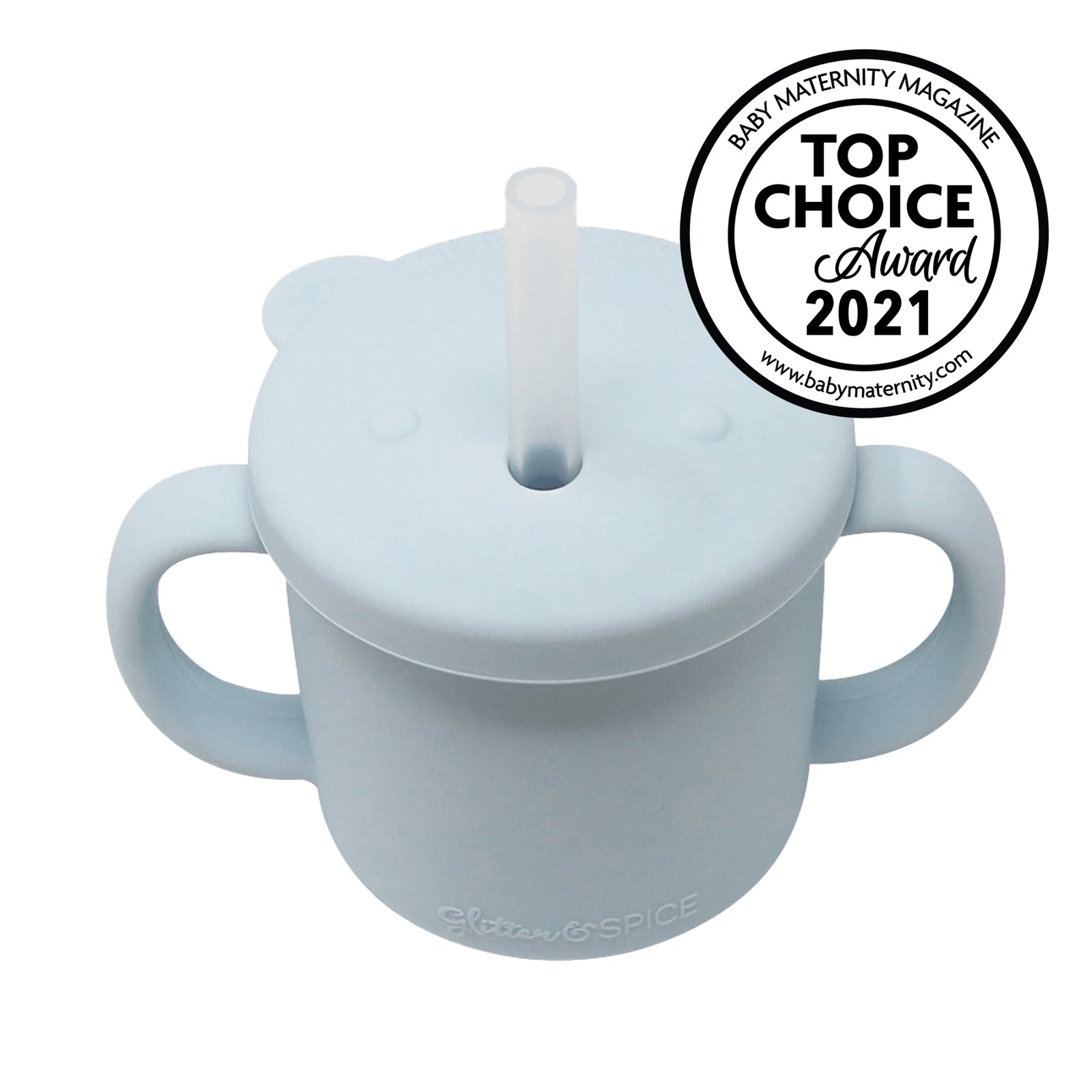Glitter & Spice Grow with Me Silicone Bear Cup 150ml Ice Blue 