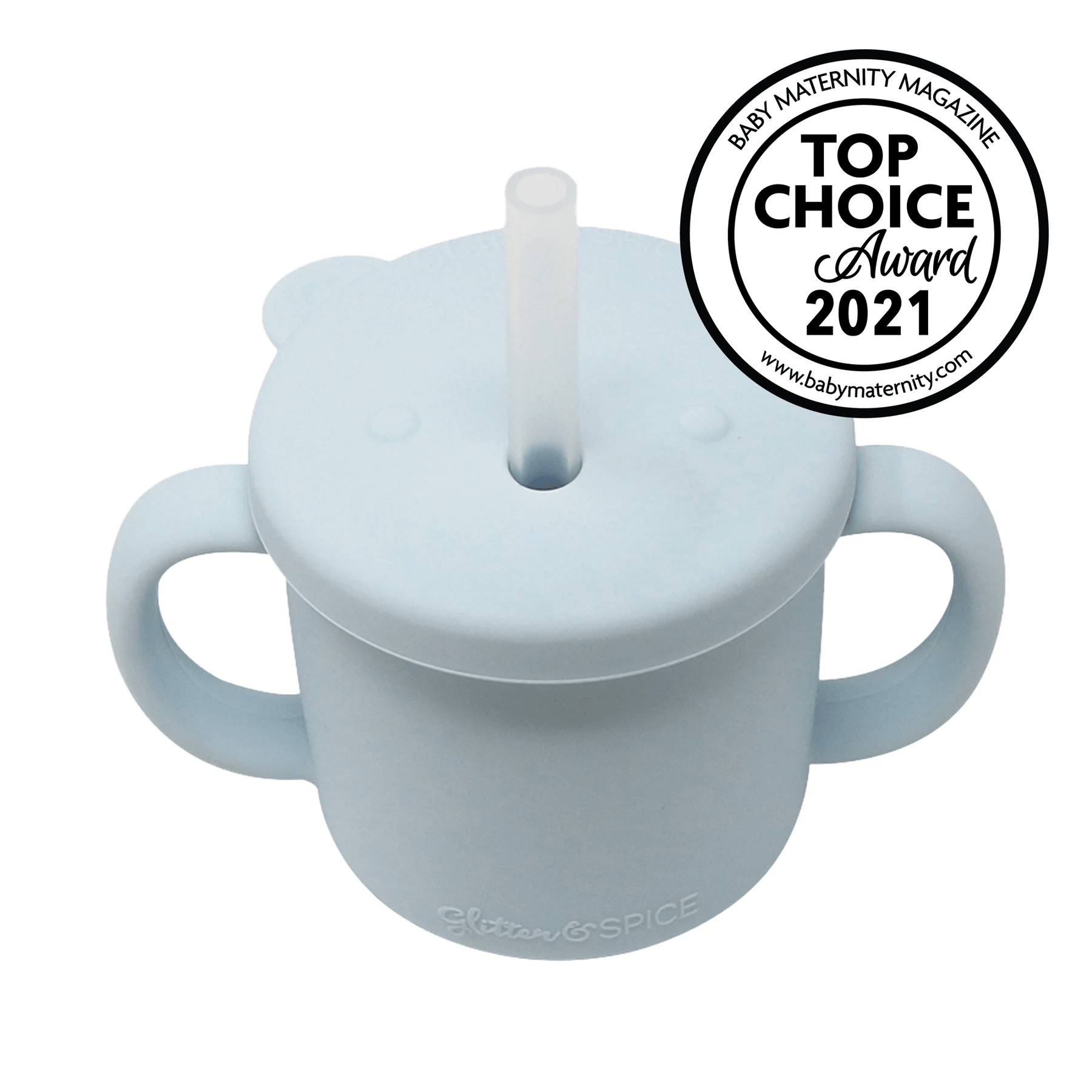 Glitter & Spice Grow with Me Silicone Bear Cup 150ml Ice Blue 