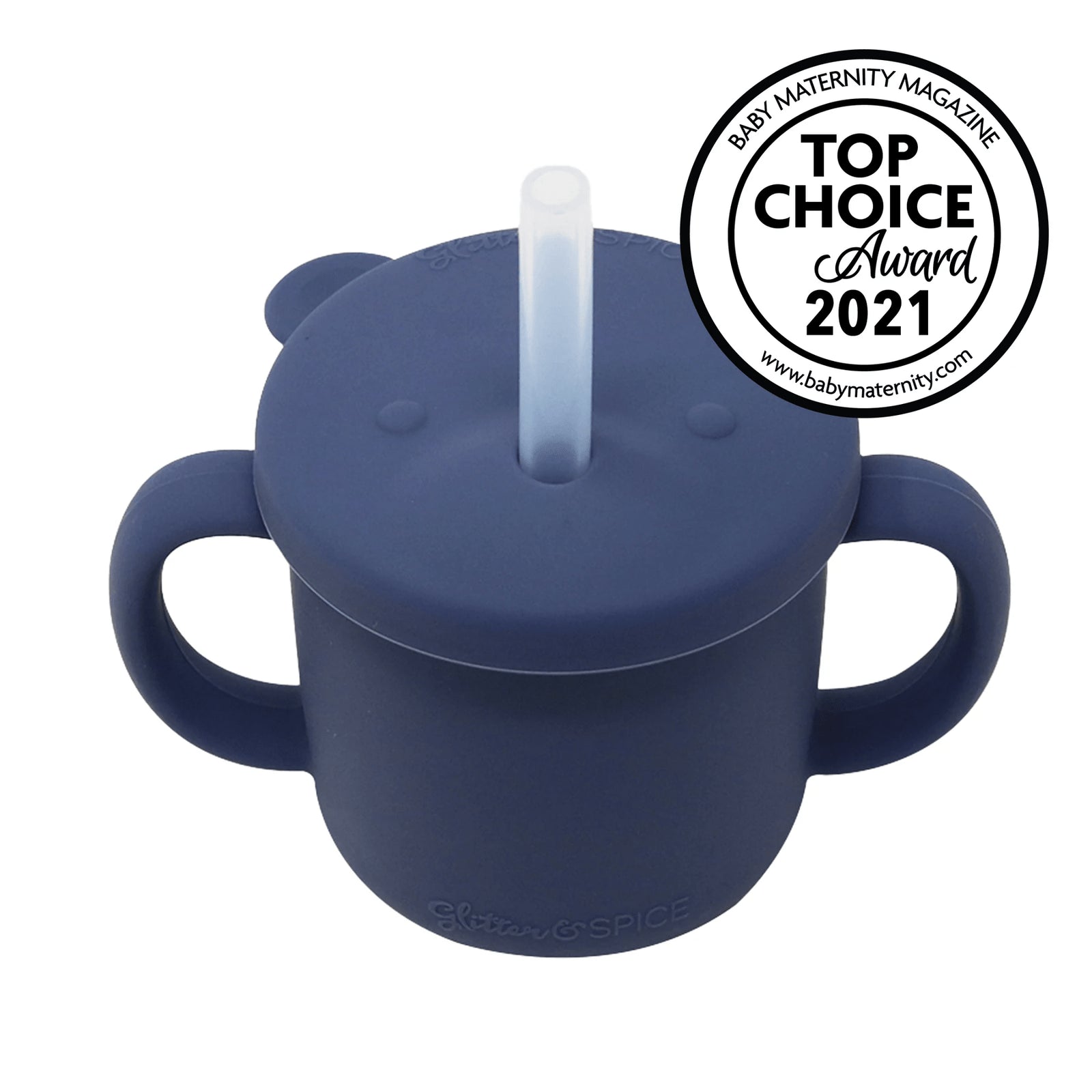Glitter & Spice Grow with Me Silicone Bear Cup 150ml Midnight Blue 