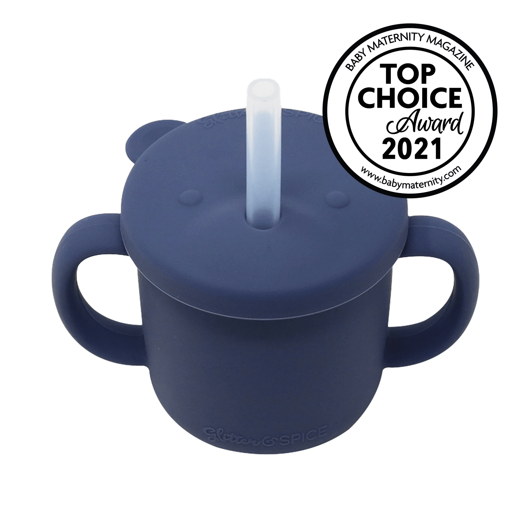 Glitter & Spice Grow with Me Silicone Bear Cup 150ml Midnight Blue 