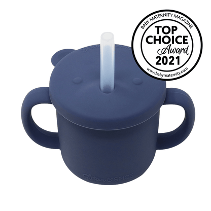 Glitter & Spice Grow with Me Silicone Bear Cup 150ml Midnight Blue 