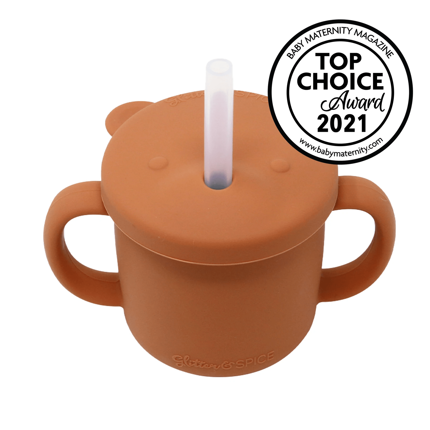 Glitter & Spice Grow with Me Silicone Bear Cup 150ml Moroccan Clay 