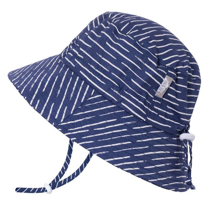 Jan & Jul Kids Gro-With-Me® Cotton Bucket UPF 50+ Sun Hats Navy Waves / XL (5-12Y) HCB0-NWV-XL