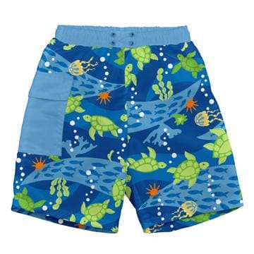 iPlay Pocket Trunks with Built-in Reusable Absorbent Swim Diaper Royal Blue Turtle Journey / 24 months 722169-6304-45