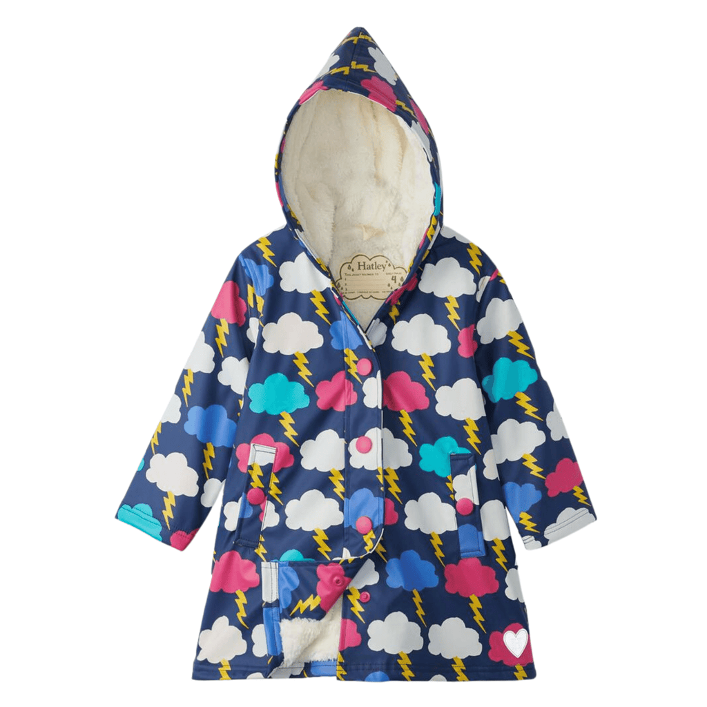 Hatley Lightning Clouds Sherpa Lined Colour Changing Splash Jacket Hatley Lightning Clouds Sherpa Lined Colour Changing Splash Jacket 