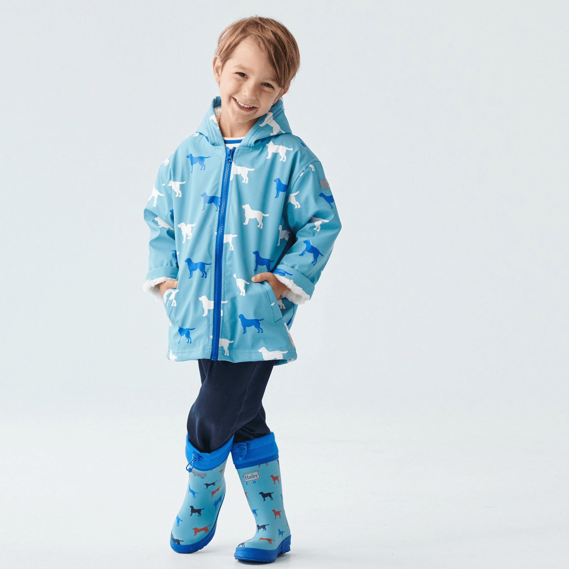 Hatley Friendly Labs Sherpa Lined Colour Changing Splash Jacket Hatley Friendly Labs Sherpa Lined Colour Changing Splash Jacket 