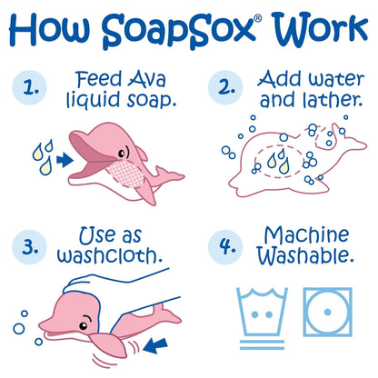 SoapSox Ava the Dolphin Bath Toy Sponge SoapSox Ava the Dolphin Bath Toy Sponge 