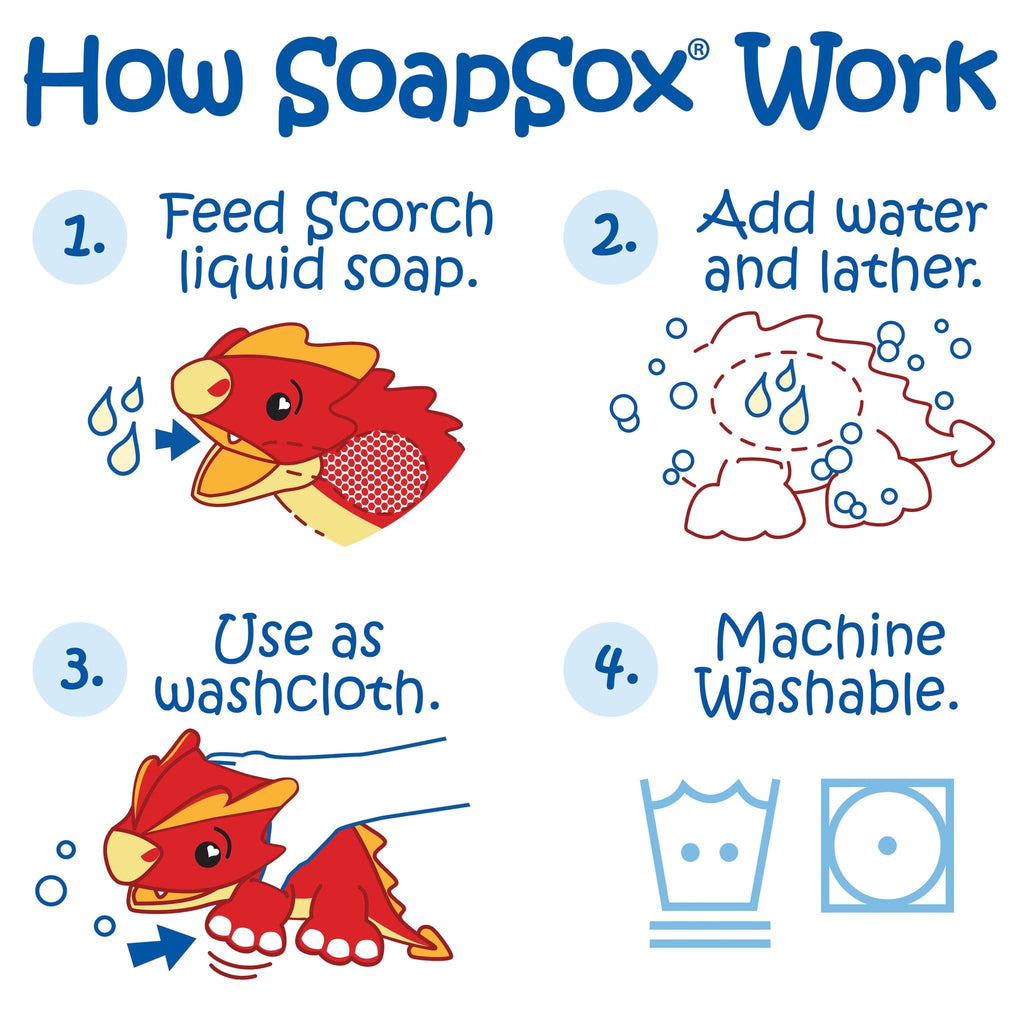 SoapSox Scorch the Dragon Bath Toy Sponge SoapSox Scorch the Dragon Bath Toy Sponge 