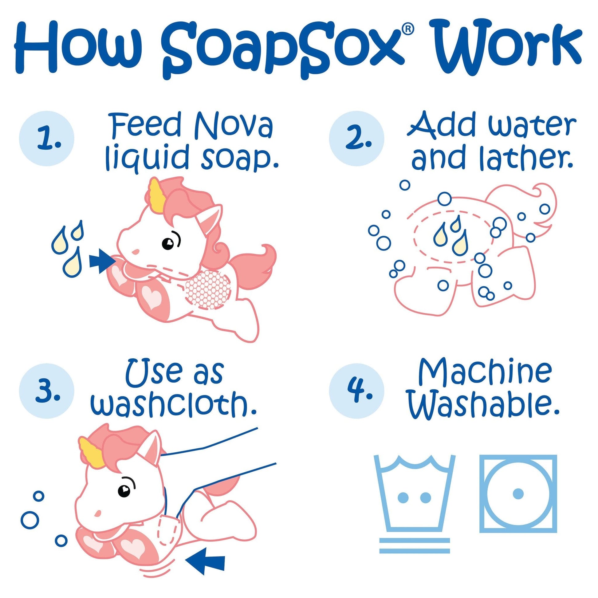 SoapSox Nova the Unicorn Bath Toy Sponge SoapSox Nova the Unicorn Bath Toy Sponge 