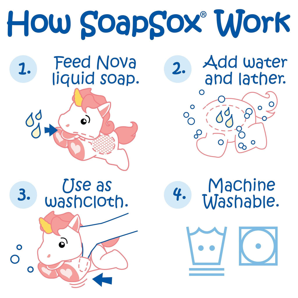 SoapSox Nova the Unicorn Bath Toy Sponge SoapSox Nova the Unicorn Bath Toy Sponge 